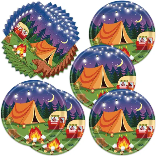 Vista 16 de 48 piezas de decoraciones para fiesta del cáncer de mama incluyen platos, servilletas, decoraciones para fiesta libres de cáncer para servir a 24