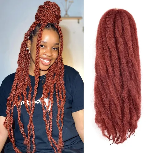 Vista 8 de ToyoTress Bob Marley Twist Hair - 8 Pulgadas Paquete de 6 Cabello Marley Negro Corto Para Locs Falsos, Extensiones de Cabello Rizado Afro Kinky