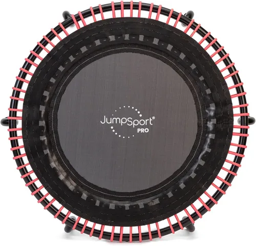 Vista 17 de JumpSport 350 PRO - Trampolín de fitness resistente para interiores, 39 pulgadas, 36 cordones elásticos EnduroLast de alta calidad, rebote