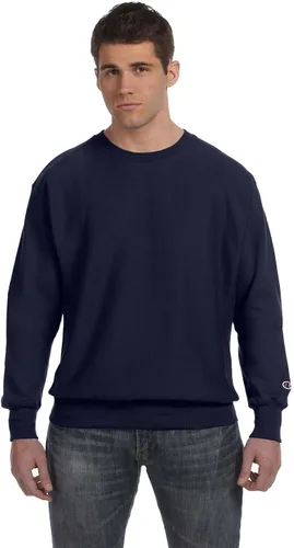 Vista 14 de Champion - Sudadera con cuello redondo para hombre, tejido invertido, sudadera de forro polar pesado para hombre Negro