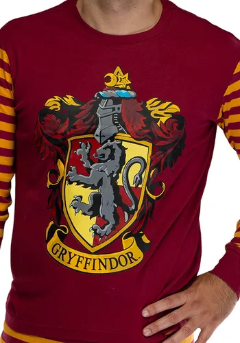 Vista 3 de Harry Potter Hogwart's House Crest - Pijama ajustado de algodón para adultos