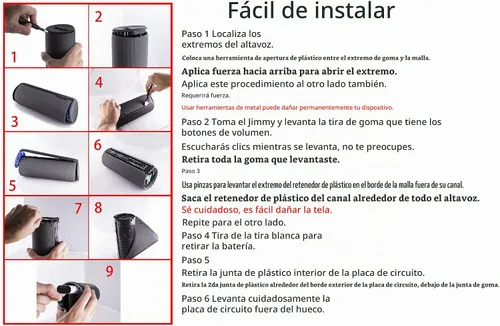 Vista 5 de Batería de repuesto para altavoz Bluetooth inalámbrico Logitech UE MegaBoom Series compatible con el número de pieza 533-000116 533-000146 7.4V