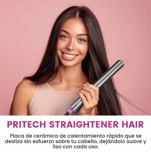 Vista 2 de PRITECH Plancha de pelo de cerámica (TA-2340), 1 pulgada, alisador de pelo