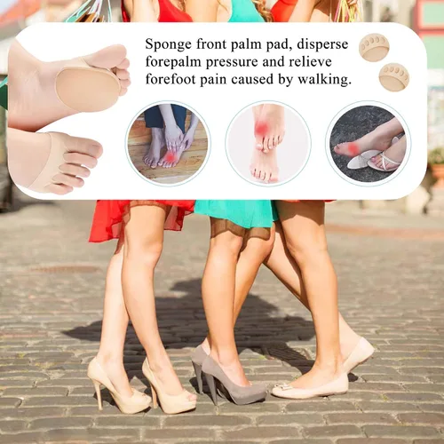 Vista 5 de Almohadillas invisibles de tela de panal transpirable, almohadillas metatarsianas gruesas y suaves para zapatos planos, tacones altos, prevención
