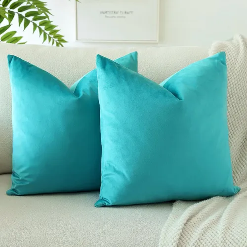 Vista 38 de OTOSTAR - Fundas de almohada decorativas de 16 x 16 pulgadas, fundas de cojín de terciopelo suave, fundas cuadradas para sofá, cama, sofá del hogar