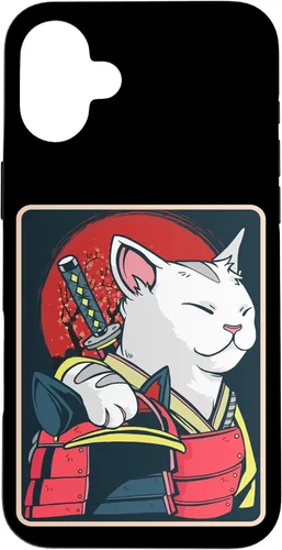 Vista 22 de Arte de gato japonés para iPhone 16 - Espada Katana - Anime Ninja Cat - Funda Catzilla