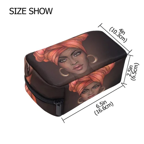 Vista 3 de CiCily Bolsa de maquillaje de viaje portátil bolsa de cosméticos mujer afroamericana bolsa de aseo organizador estuche de accesorios, estuche