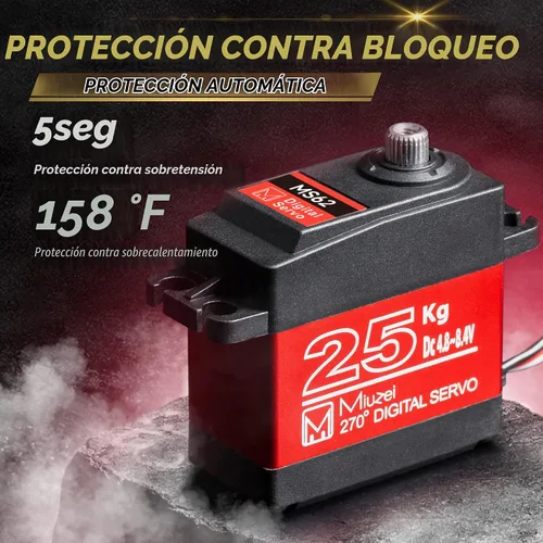 Vista 4 de Miuzei 55.1 lbs Servo Motor Alto Par Metal Gear para 1/10 1/8 RC Car 1 Pack