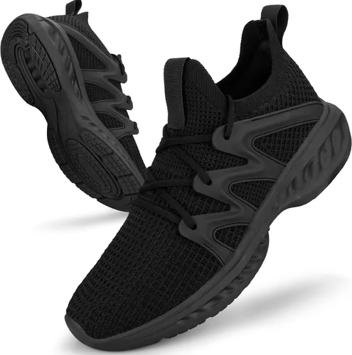 Vista 2 de Pujcs - Zapatos deportivos para caminar para hombre, antideslizantes, transpirables, ligeros, atléticos, para gimnasio, tenis y correr
