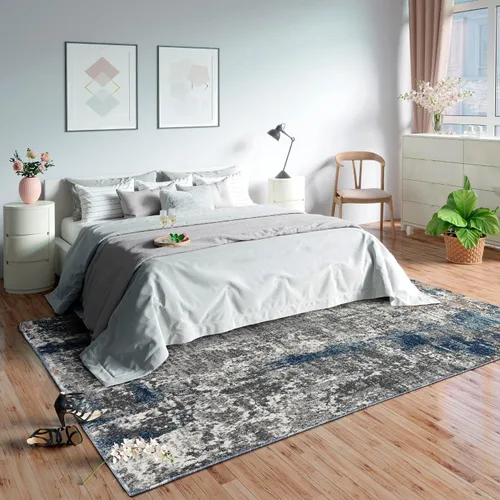 Vista 8 de LUXE WEAVERS Colección Euston 7679 - Alfombra de área abstracta azul de 2 x 7 pies
