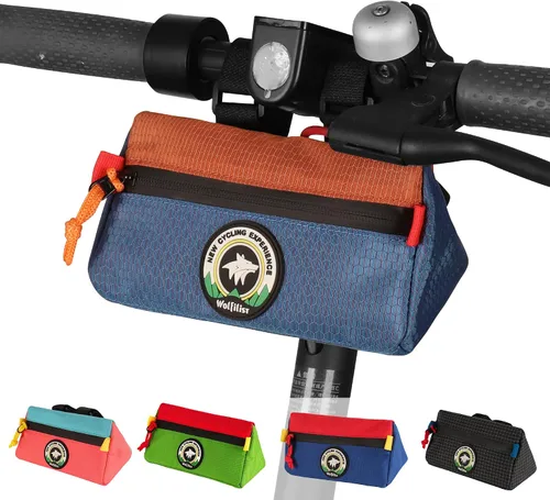 Vista 12 de Bolsa para Manillar de Bicicleta Vortika, Paquete de Cesta Frontal para Bicicleta Infantil, Bolsa Impermeable para Bicicletas, Bolsa Pequeña