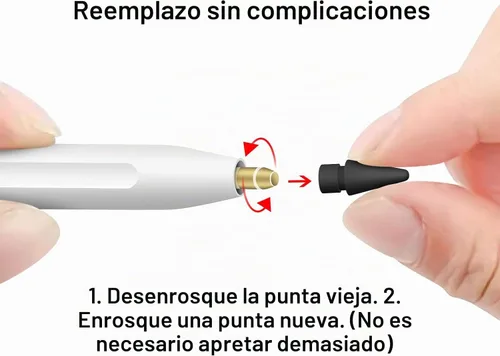 Vista 4 de MEKO Consejos de repuesto para Apple Pencil de 1ª generación y 2ª B-Negro