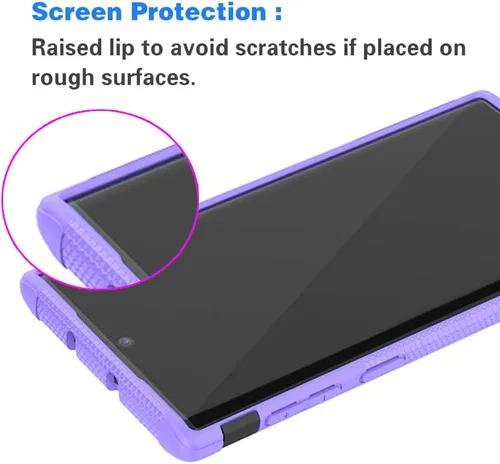 Vista 5 de Asuwish Funda de teléfono para Samsung Galaxy Note 10 5G con protector de pantalla de vidrio templado y soporte delgado, híbrida, resistente, funda