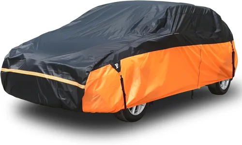 Vista 10 de Tecoom Funda impermeable para todo tipo de clima, resistente al viento, protector de granizo con forro polar y puerta con cremallera, protección