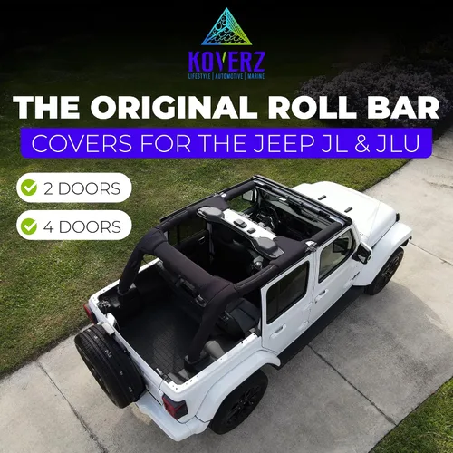 Vista 3 de Cubierta de Relleno de Neopreno para Barra Antivuelco Compatible con Jeep Wrangler JL de 2 Puertas 2018-2023 (NO 2024-2025) - Negro