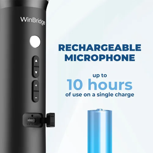 Vista 9 de Amplificador de voz inalámbrico Bluetooth, micrófono profesional inteligente con cancelación de ruido, micrófono de mano/escritorio de 15W con 3