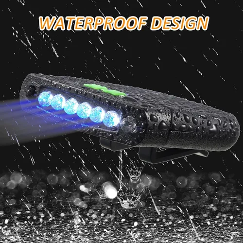 Vista 5 de Mudder Linterna LED con clip para gorra USB recargable, linterna impermeable ultra brillante para sombrero, linterna de cabeza para pesca