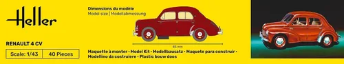 Vista 5 de Heller Renault 4 CV Kit de construcción de modelos de coche (21 piezas)