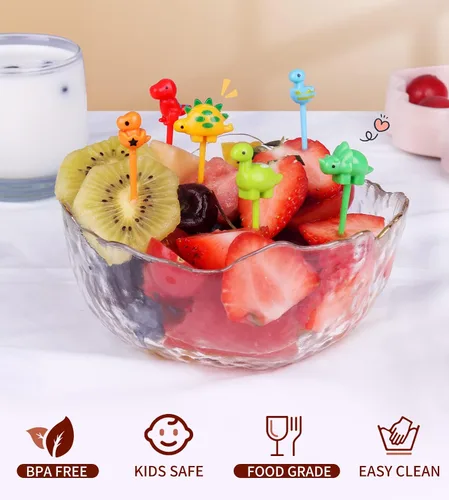 Vista 3 de 160 piezas de púas de comida para niños con caja de almacenamiento, accesorios de almuerzo para niños para caja bento, púas de comida para niños