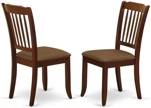 Vista 4 de East West Furniture MLDA3-MAH-C - Juego de mesa de comedor moderno de 3 piezas que contiene una mesa rectangular de madera con hoja de mariposa y 2