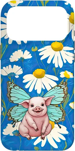 Vista 22 de Adorable Pig Piglet with Butterfly Wings Daisy Flower Sweet Case for iPhone 17
