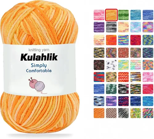 Vista 11 de 50g (1x50g) Hilo Acrílico para Crochet y Tejido, Hilo Degradado Colorido, 1 Rollo de Madejas, Hilo Acrílico Multicolor, Perfecto para Proyectos