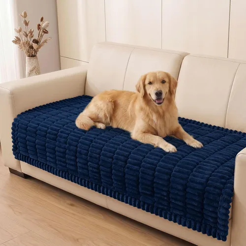 Vista 23 de Smiry - Funda para sofá para perros lavable, fundas para sofá de mascotas no deslizantes y peludas para sofá de 3 cojines, aptas para mascotas