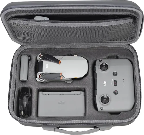Vista 9 de Bolsa de almacenamiento para DJI Mini 4K-Hard Shell Estuche de transporte de viaje compatible con DJI Mini 4K/2/2 SE Drone y accesorios Gris