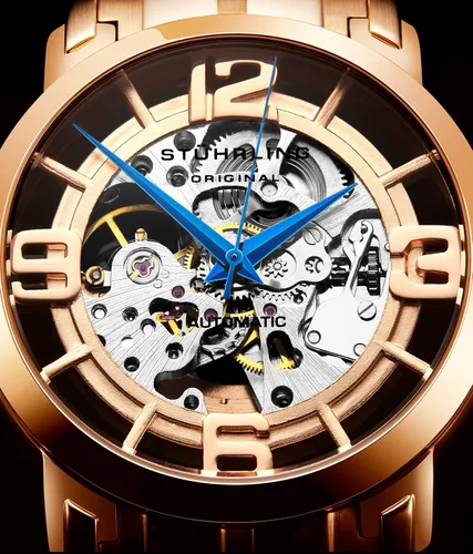 Vista 2 de Stuhrling Original Relojes de esqueleto para hombre, reloj automático para hombre, reloj de vestir para hombre, reloj de vestir para hombre, reloj