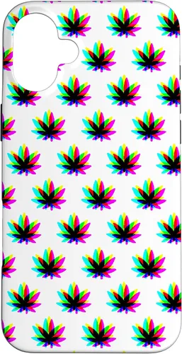 Vista 23 de Funda para iPhone 13 Pro Max Weed Pattern Colorido Psicodélico Marihuana Cannabis Stoner Case