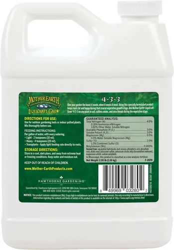 Vista 12 de Mother Earth LiquiCraft Grow 4-3-3 and Mother Earth LiquiCraft Bloom 2-4-4 - Paquete de fertilizante líquido, 1 cuarto de galón cada uno