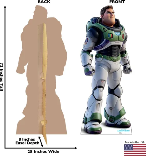 Vista 2 de Cardboard People Buzz Space Ranger - Soporte de cartón recortado - Lightyear de Disney Pixar (película de 2022)
