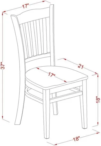 Vista 2 de East West Furniture ESGR3-BCH-W Eden - Juego de muebles de habitación de 3 piezas contiene una mesa de comedor redonda con pedestal y 2 sillas