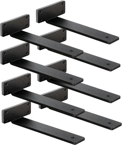 Vista 16 de Paquete de 4 soportes de estante flotantes de 4 pulgadas, soporte de estante oculto de 1/5 pulgadas de grosor, soportes de metal de hierro