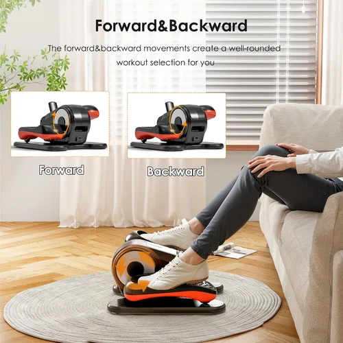 Vista 8 de Máquina elíptica para debajo del escritorio para personas mayores – Mini ejercitador de pedales para las piernas, compacto, silencioso y portátil