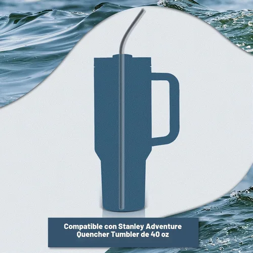 Vista 8 de para Stanley Quencher Vaso de 40 onzas 6x Pajillas de Acero Inoxidable Metálico, Pajillas de Reemplazo Extra Largas/Altas de 12 Pulgadas para Taza