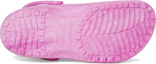Vista 3 de Crocs Zuecos clásicos unisex para adultos con teñido anudado marmoleado, Remolino rosado, 10 mujer/8 hombre