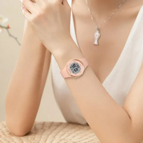 Vista 8 de GOLDEN HOUR Reloj de pulsera de silicona con cronógrafo digital impermeable para mujer