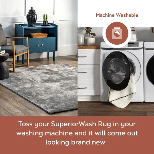 Vista 3 de nuLOOM Alfombra de Área Redonda Cozy Plush SuperiorWash de 6 pies, lavable a máquina, antideslizante, alfombra shag suave y esponjosa para sala