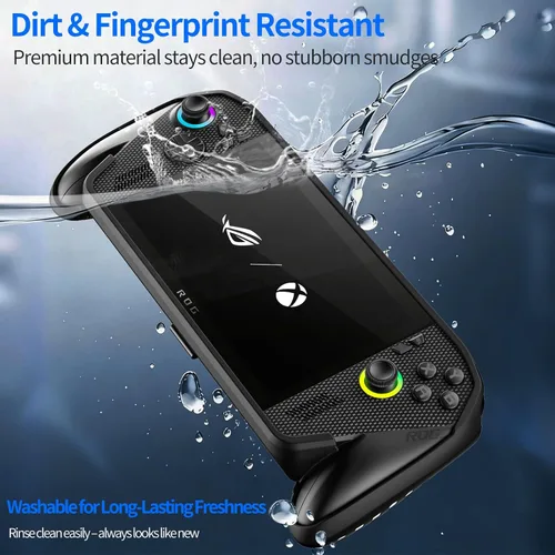 Vista 6 de Funda protectora con función atril para Rog Ally X/Rog Ally 2025 - Funda de TPU a prueba de golpes con soporte, antideslizante y anticolisión
