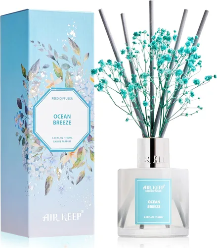 Vista 50 de Airkeep Juego de difusor de varillas – 3.38 onzas líquidas (3.4 fl oz), difusor de aroma de bambú para el hogar, incluye 8 varillas difusoras