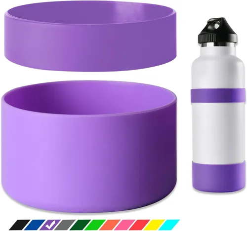 Vista 14 de Greant Funda protectora doble para botella de agua compatible con Hydro Flask, funda flexible de silicona compatible con funda Hydroflask, funda