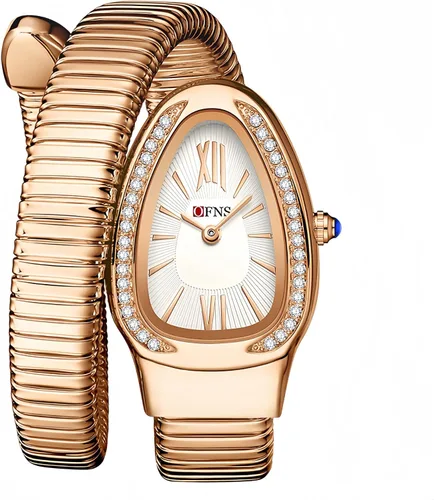 Vista 12 de OFNS Relojes de Serpiente para Mujeres Reloj de Pulsera Tipo Brazalete de Lujo con Forma de Serpiente con Diamantes de Cuarzo Esfera con Números