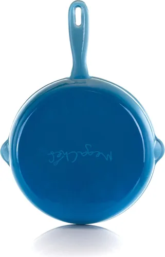 Vista 4 de MegaChef Sartén de hierro fundido esmaltado, 10.25 pulgadas, azul