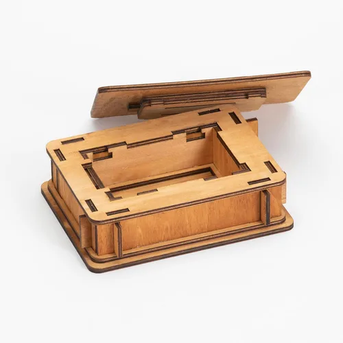 Vista 6 de Bits and Pieces - Caja Botánica Brainteaser, caja de regalo de rompecabezas de madera, compartimiento secreto, juego para el cerebro