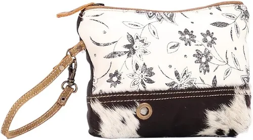 Vista 3 de Myra Bag Urging Bolsa de muñeca de lona y piel de vaca reciclada S-1514, Varios