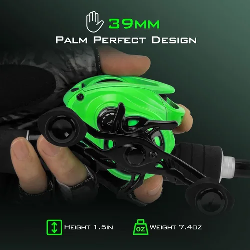 Vista 26 de KastKing Zephyr Baitcasting Fishing Reels with 7.2:1 Gear Ratio Negro-izquierda