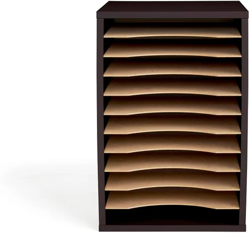 Vista 2 de Safco Products - Organizador vertical de escritorio, 11 compartimentos, negro