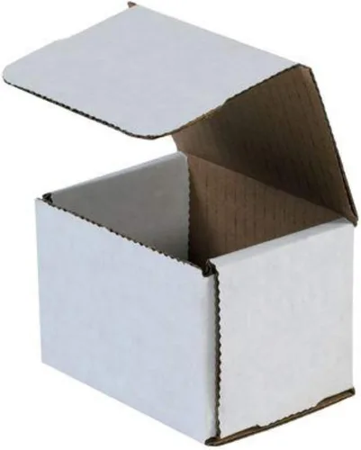 Vista 5 de Secure Seal Cajas de envío – Sobres de cartón corrugado plegable blanco de 4 x 3 x 2 pulgadas – Embalaje de cartón corrugado plegable blanco