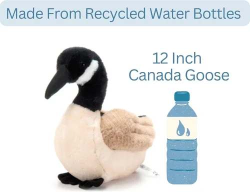 Vista 5 de The Petting Zoo Peluche de ganso de Canadá, regalos para niños, animales salvajes Onez, juguete de peluche de ganso, 12 pulgadas